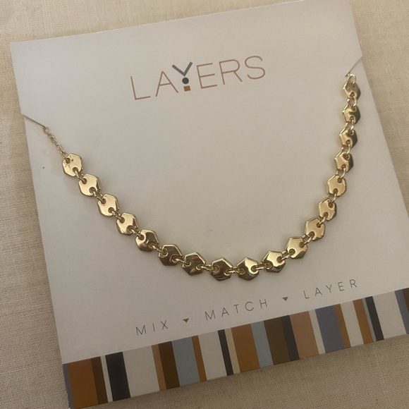 LAYERS Jewelry Necklace By Layers Drawstring Adjuster Can Wear As A
